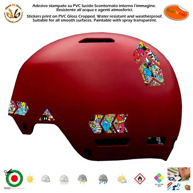 KIT 6 ADESIVI NOME BICI PERSONALIZZATO BANDIERA casco moto auto decal