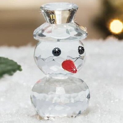 FACETED CRYSTAL SNOWMAN FIGURINE NEW IN BOX big sale DELUXE