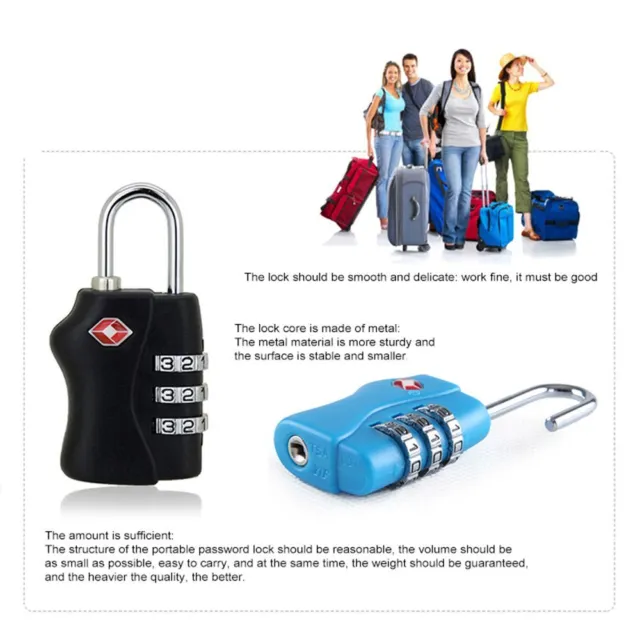 Dial Digit Combination Lock TSA Customs Lock Safely Code Lock Combination Lock
