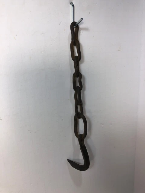 Wrought Iron Beam Hook on Length of Chain for Lantern / Basket Hanging 10.5" 2