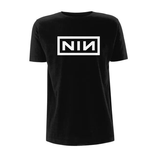 NINE INCH NAILS - CLASSIC WHITE LOGO BLACK T-Shirt Large