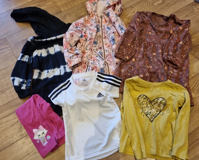 Abbigliamento ragazza 4-5 anni 6 pezzi pacchetto abito top felpa con cappuccio cappotto successivo Adidas GC