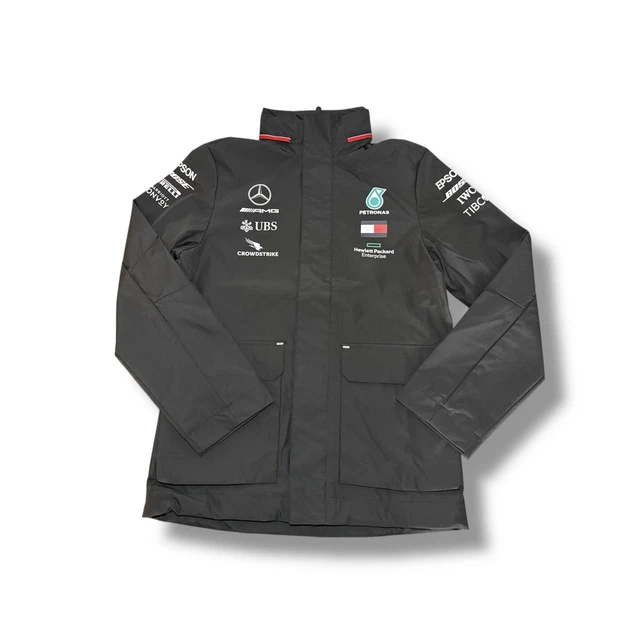Veste Softshell Mercedes AMG Petronas F1 2024 – Officielle Équipe, Résistante Eau & Vent, Homme, Look Racing Authentique
