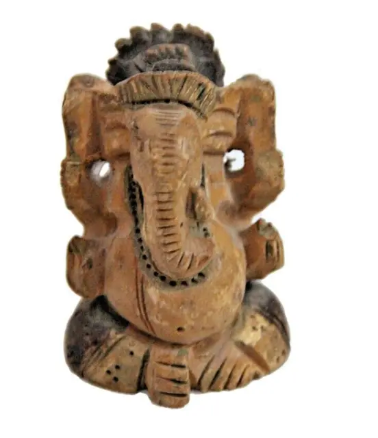Vieille statue de figurine de Dieu hindou Ganesha gravée à la main petite /...