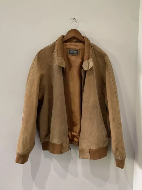 Compton & Ashley Mens Bomber Jacket Size L Vintage Rare