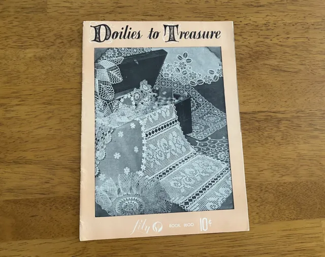Vintage 1950s Lace Doilies To Treasure Crochet Pattern Book Magazine