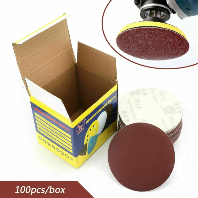 New 180 Grit 100PCS 6Inch DA Hook & Loop Sandpaper Sanding Discs Sand Sheet P