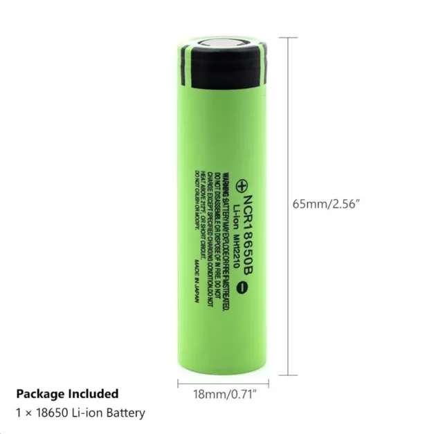 Batterie Panasonic Rechargeable NCR1865OB 3400 MAH 3.7V LI-ION 1 Pièce Japon