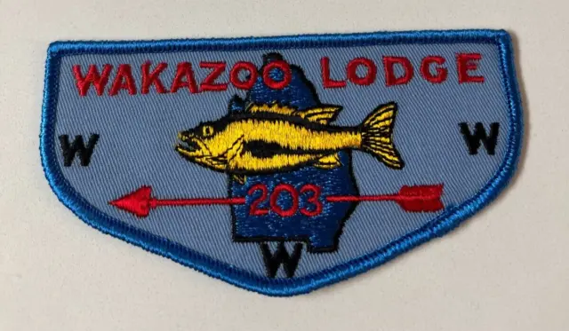 Boy Scout OA 203 Wakazoo Lodge Flap F-4b Merged 1973