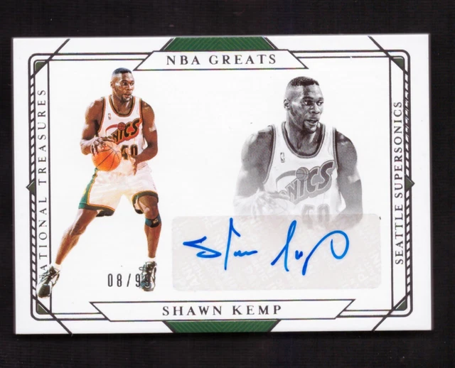 2020-21 National Treasures Shawn Kemp NBA Greats Auto /99 Seattle Sonics