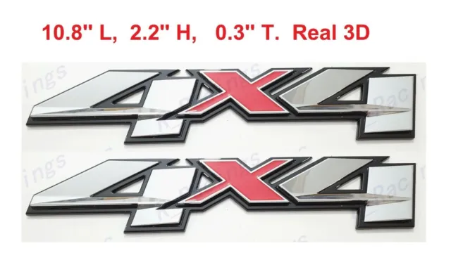 Black Chrome Red 3D 4x4 Bed Rear Emblem Badge Decal FOR Silverado GMC Sierra 2