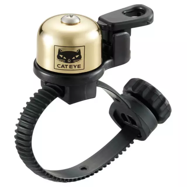 ♫♫ CAT EYE Mini- Fahrradklingel / Glocke "OH-2400", gold, Laute Klingel!!