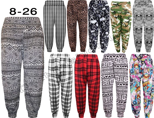 Azteco Stampa Donna Harem & Leggings Lungo Taglie Forti Largo Ragazze Pantaloni