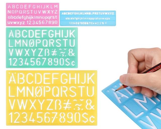 Lot De 4 Pochoirs à Lettres Alphabétiques - Tailles 2, 4 Et 6 Pouces - Réutilisables