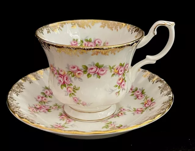 Vintage Royal Albert England Dimity Rose Tea Cup And Saucer