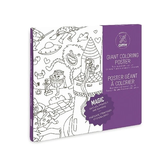 Giant Coloring Poster 70 x 100, Magic Stück Französisch 2018 OMY