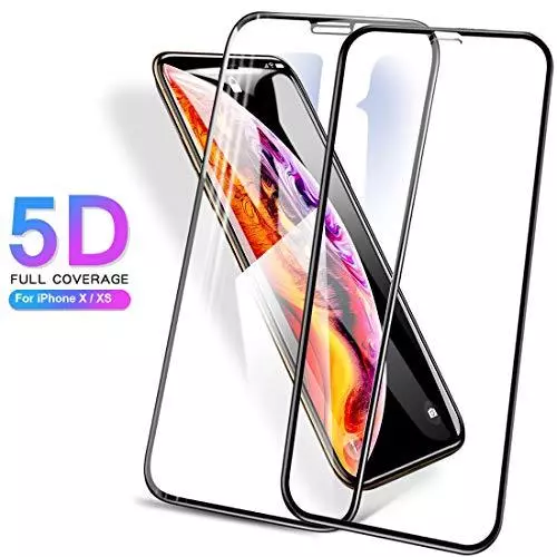 5D Full Cover Tempered Glass Screen Protector for iPhone  X Xs