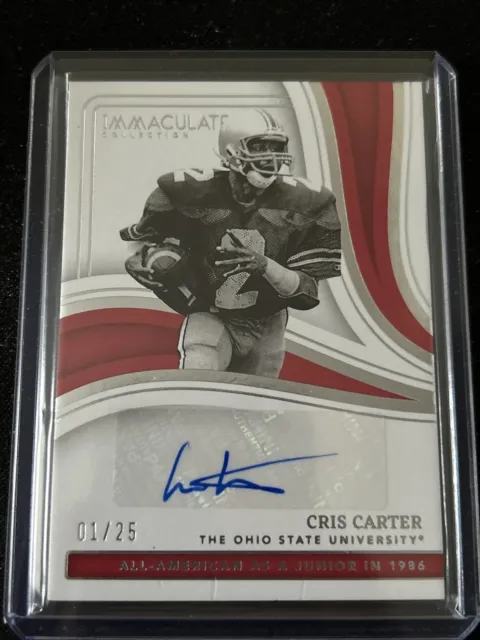 Cris Carter 2023 Immaculate Collegiate Great Signatures 1/25 Auto FIRST ON PRINT
