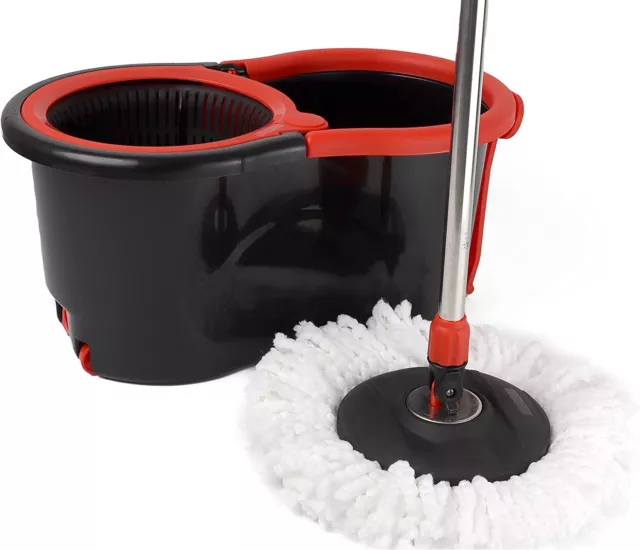 Spin Mop And Bucket Set Floor Cleaning  Spin Dry With Microfiber Heads