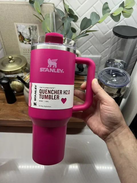 Hot Pink Stanley Quencher Tumblers H2.0 40oz Stainless Steel Cups With  Silicone Handle Lid And Straw 2nd Generation Car Mugs Keep Drinking Cold  Water Bottles From Allanhu, $3.93