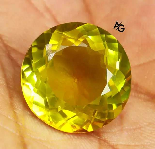 GIE Certified Natural Yellow Sapphire Round Shape Cut Gemstone 19.20 Cts 3