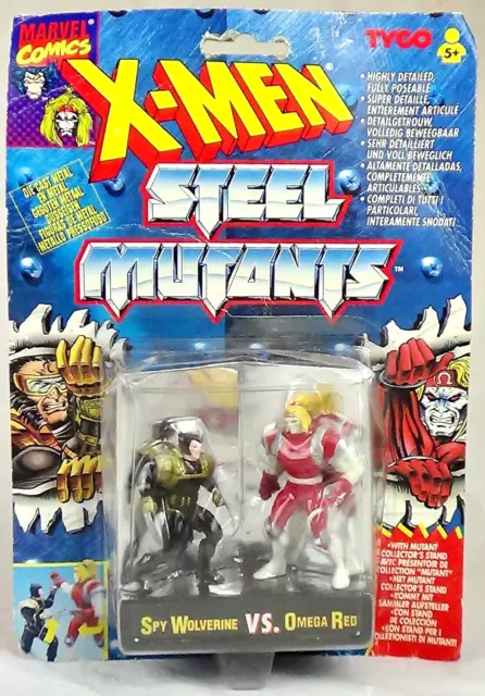 X-Men Steel Mutants Spy Wolverine vs Omega Red Action Figures Marvel 1994 Tyco