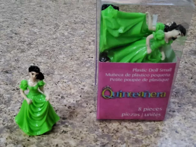 8 Pcs 2" Sweet 15, 16 Quinceanera Plastic Dolls Party Decoration Favors 8 Pcs 2" Sweet 15, 16 Quinceanera Plastic Dolls Party Decoration Favors