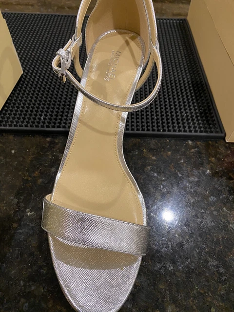 Michael Michael Kors Simone Mid Sandal Silver WOMENS SIZE 9.5 NEW IN BOX