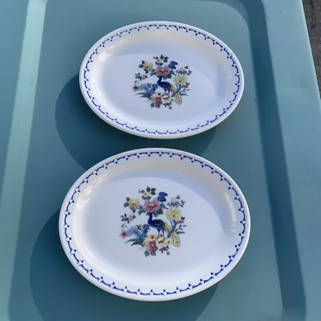 Milwaukee Road Railroad Peacock Syracuse china dining car 8 Inch oval platter’s