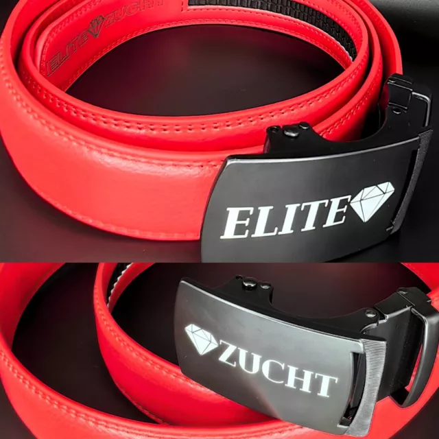 Rot ELITE ZUCHT Prestige Gürtel Edel Herren Leder Stretch Einsatz neu  UNISIZE