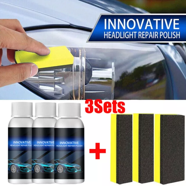 3Stk Innovative Headlight Repair Polish Fluid Liquid Kit Car Lamp Renovation Set