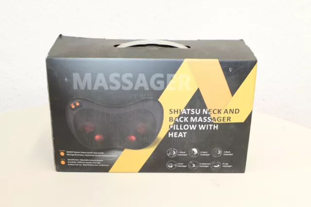 Massager Shiatsu Neck and Back Massager Pillow with Heat Massagegerät Schwarz