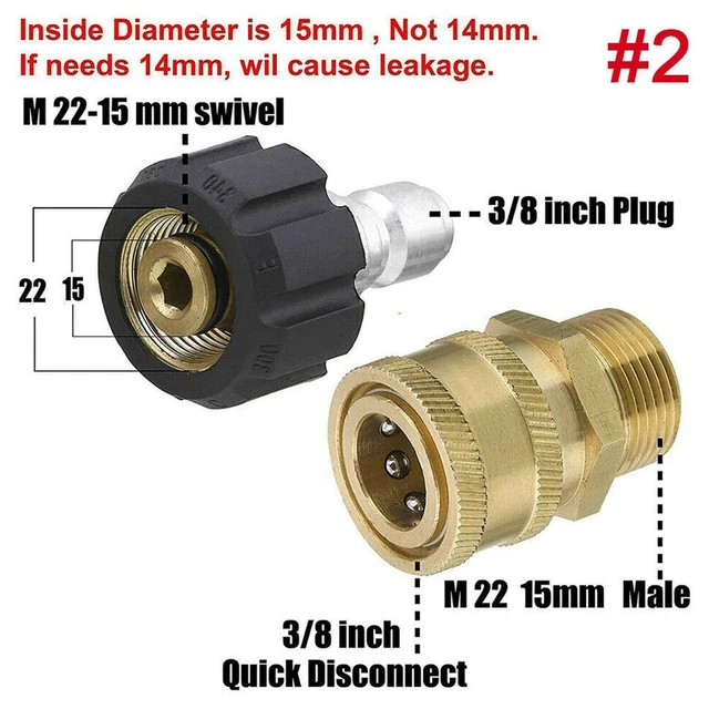 Adaptateur fiable de tuyau de lave-linge sous pression M22 14 mm 15 mm à 3/8 co