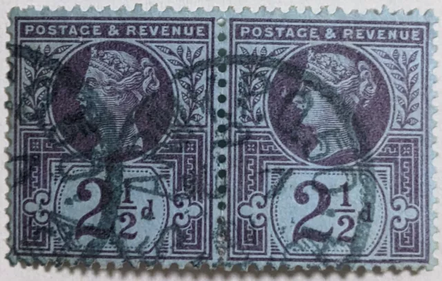 2nd Boer War/British Army S.A. P.O. "50" Cancel/Pair of Purple & Blue, 2.5d/'01