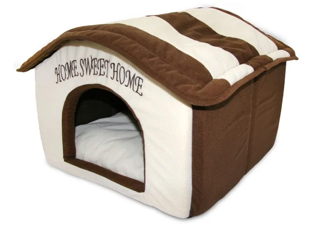 Indoor Dog House Bed Pet Soft Warm Fleece Cushion Pad Washable Cat Cozy Home