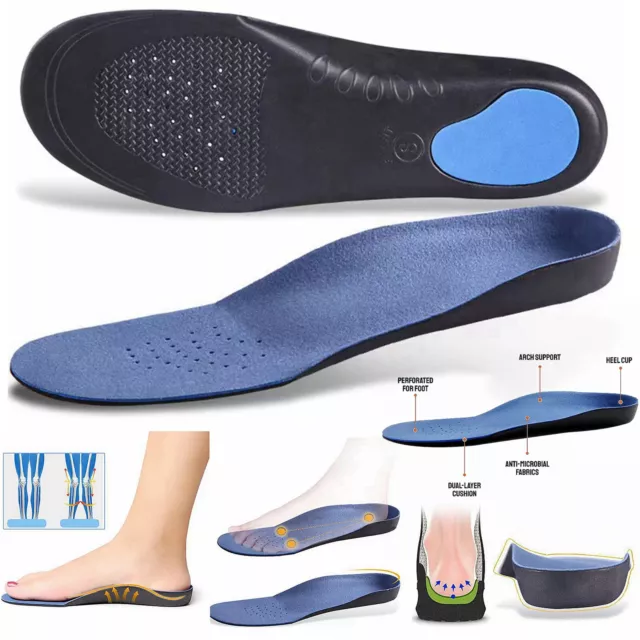 Orthotic Shoe Insoles Arch Support Plantar Fasciitis Flat Feet Back Heel Pain