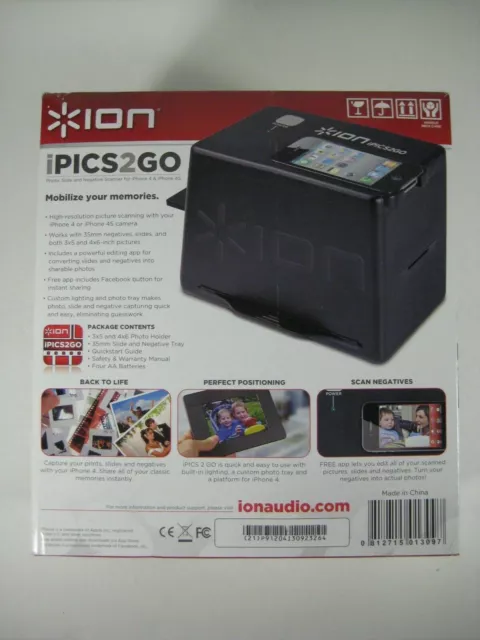 ION iPics2Go diapositive photo et scanner négatif pour iPhone 4 & iPhone 4S NEUF 2