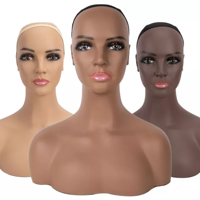 Realistic Mannequin Wig Head PVC Manikin Bust Stand for Display Hair Mask CM