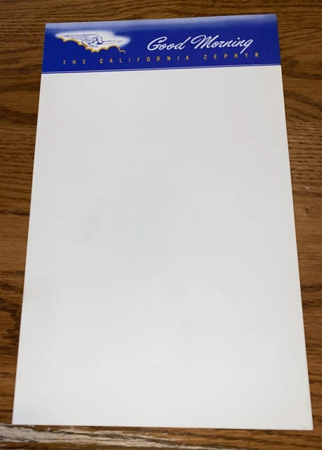 California Zephyr Railroad Single sheet Dining Car Breakfast Menu