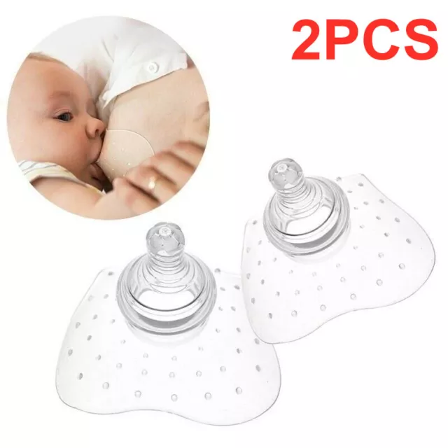 2 Piece Nipple Shield Silicone Nipple Protector Breastfeeding Nipple Guard AU