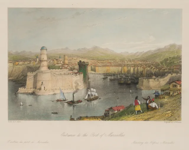 WILLMORE (*1814) nach ALLOM (*1804), Der Hafen von Marseille, Sst. Romantik