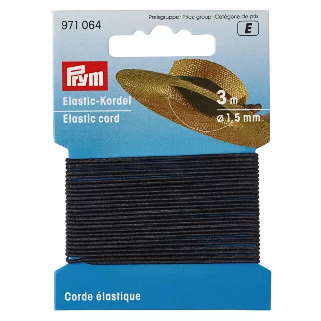 Prym Elastic-Kordel, 1,5mm, schwarz, 3m 971064