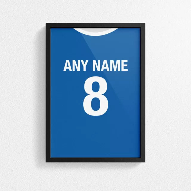 Personalised Everton Colours Poster Frame Print Birthday Christmas Gift Item