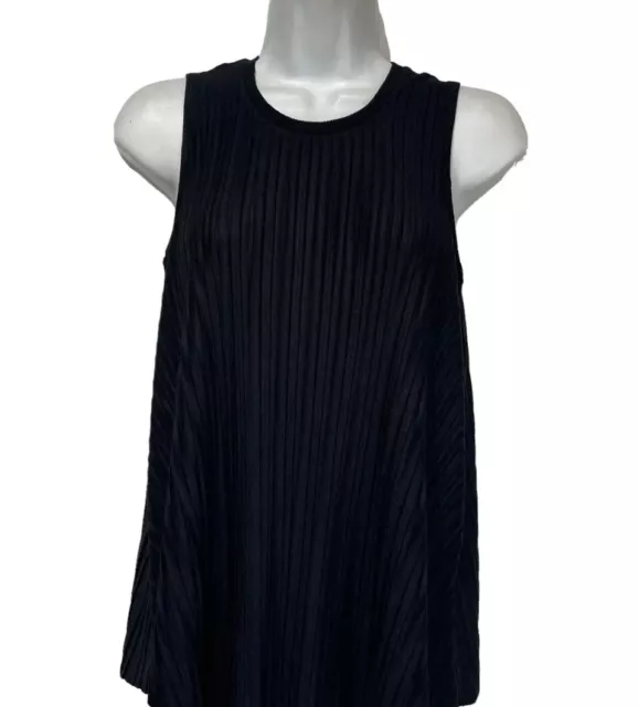 Philosophy Black Pleated Sleeveless Tank Top Size XS