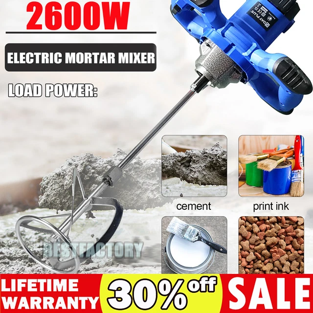 Malaxeur à Main électrique 2600W Dayplus - 6 Vitesses, Vitesse Max 1500 Tr/min, Pour Mortier Et Peinture