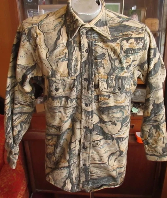 Vtg 90s BACKLAND Camo Flannel Shirt USA Gander Mountain MEDIUM PERFECTION!