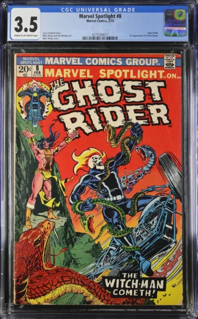 Marvel Spotlight #8 1973 CGC 3.5 - 4th app Ghost Rider 1st app of Snake Dance