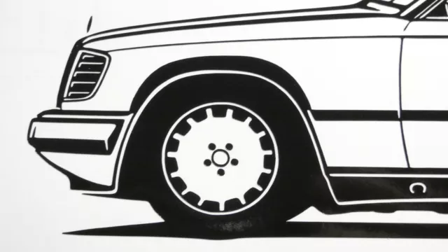 Mercedes W124 Sticker Mercedes W124 Aufkleber links und rechts schwarz neu