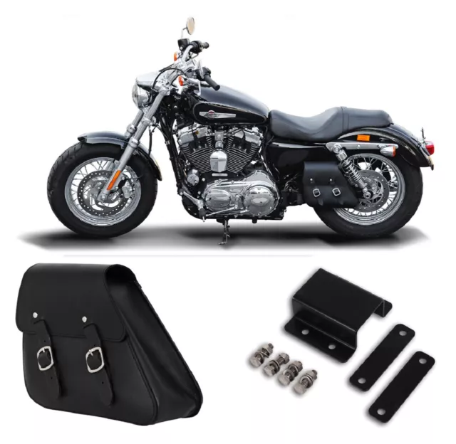 Satteltasche + Halterung links für Harley Davidson Sportster Bobber Nighster