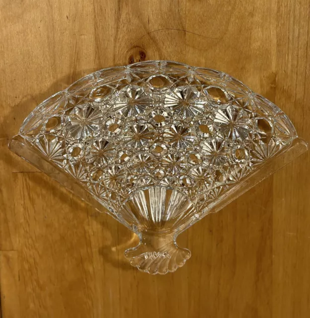 Vintage Avon Glass Fan Trinket Dish, Soap Dish, Ring Dish,